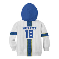 Custom Finland Football Kid Hoodie Suomi Champion Sami Pattern - Wonder Print Shop