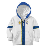 Custom Finland Football Kid Hoodie Suomi Champion Sami Pattern - Wonder Print Shop