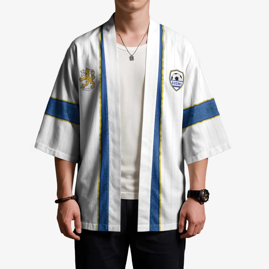 Custom Finland Football Kimono Suomi Champion Sami Pattern - Wonder Print Shop