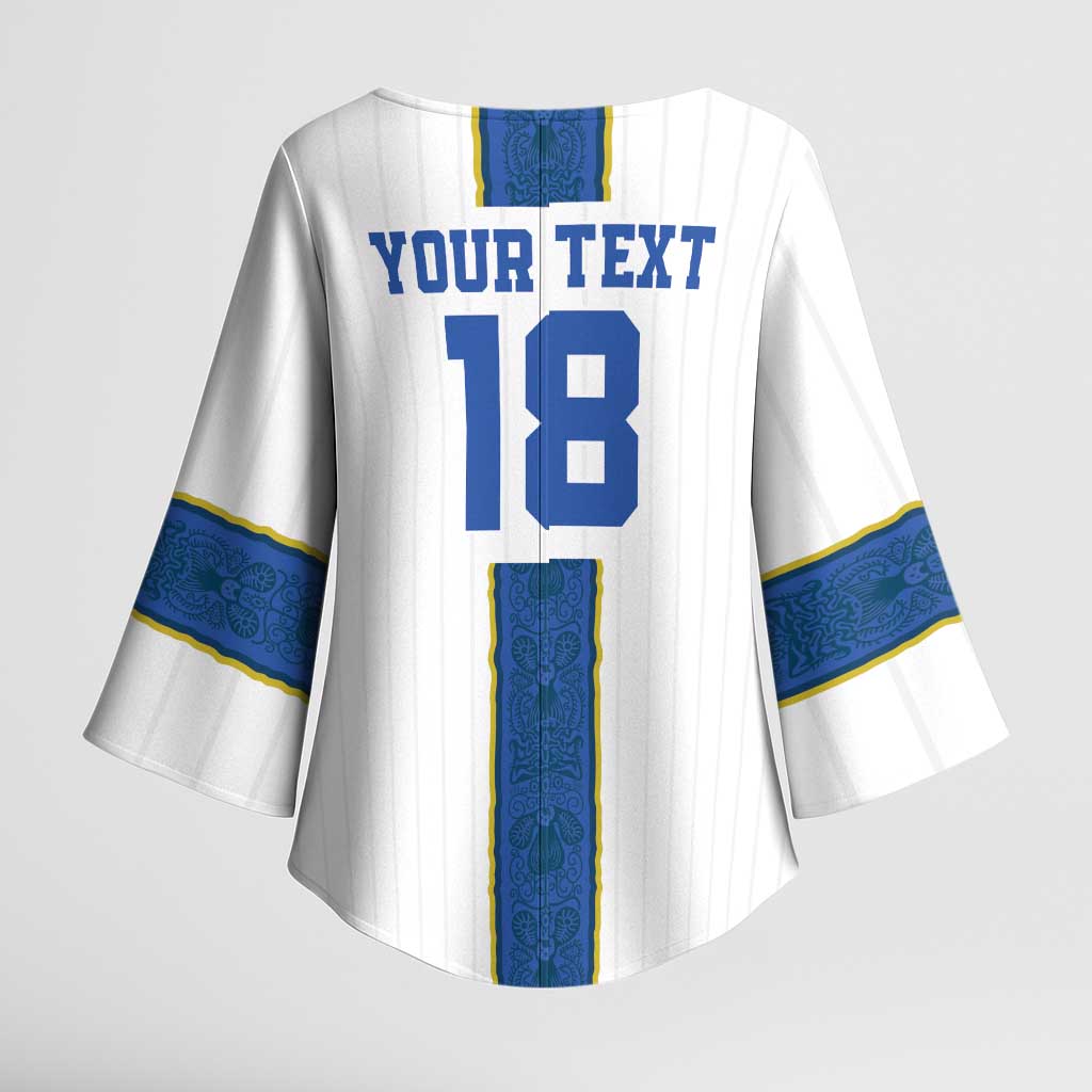 Custom Finland Football Kimono Sleeve Blouse Suomi Champion Sami Pattern - Wonder Print Shop