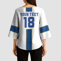 Custom Finland Football Kimono Sleeve Blouse Suomi Champion Sami Pattern - Wonder Print Shop