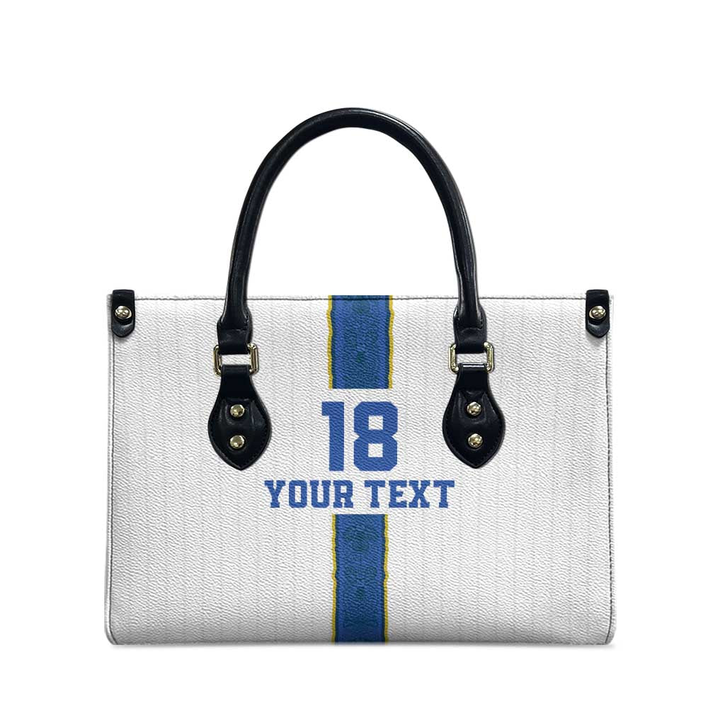 Custom Finland Football Leather Bag Suomi Champion Sami Pattern - Wonder Print Shop