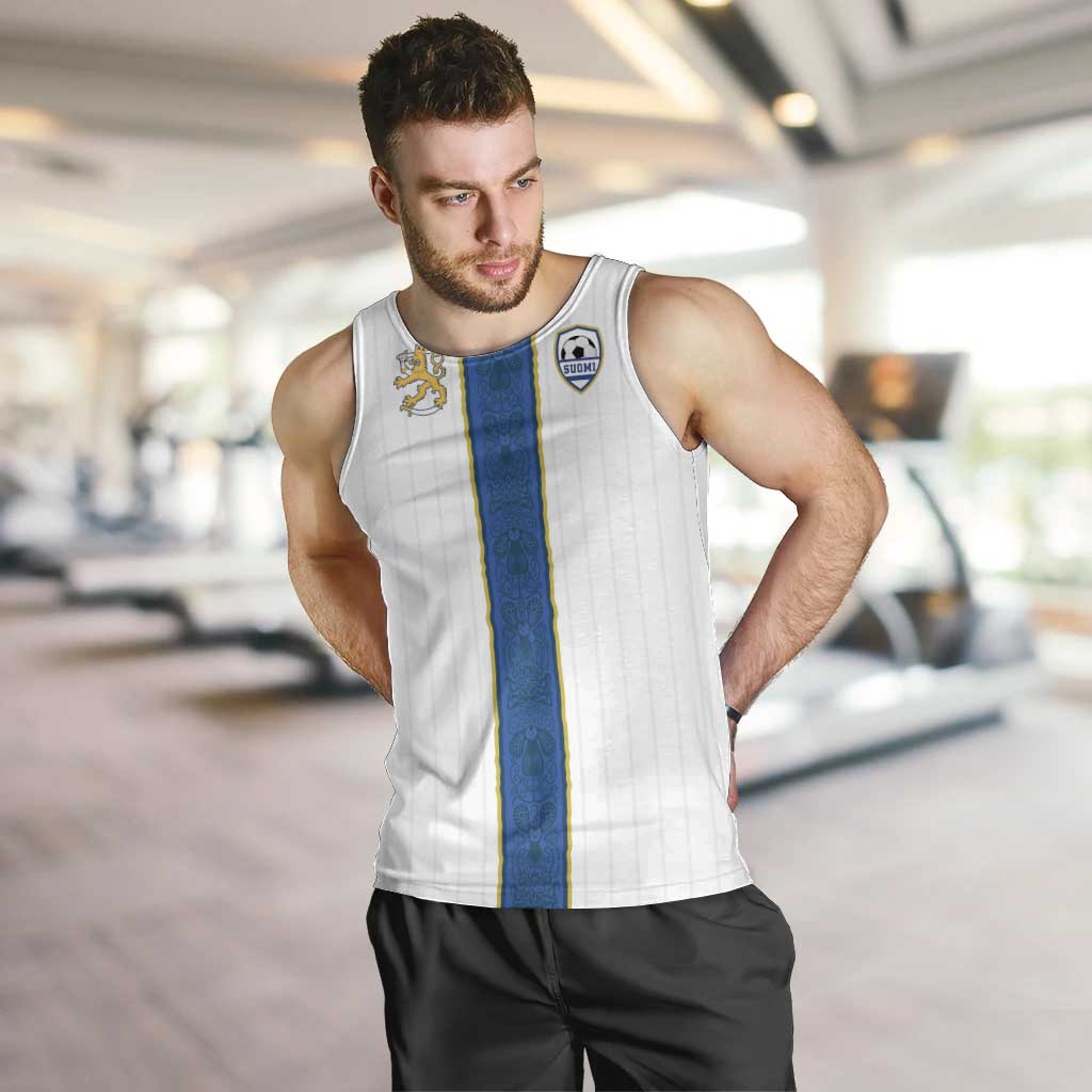 Custom Finland Football Men Tank Top Suomi Champion Sami Pattern - Wonder Print Shop