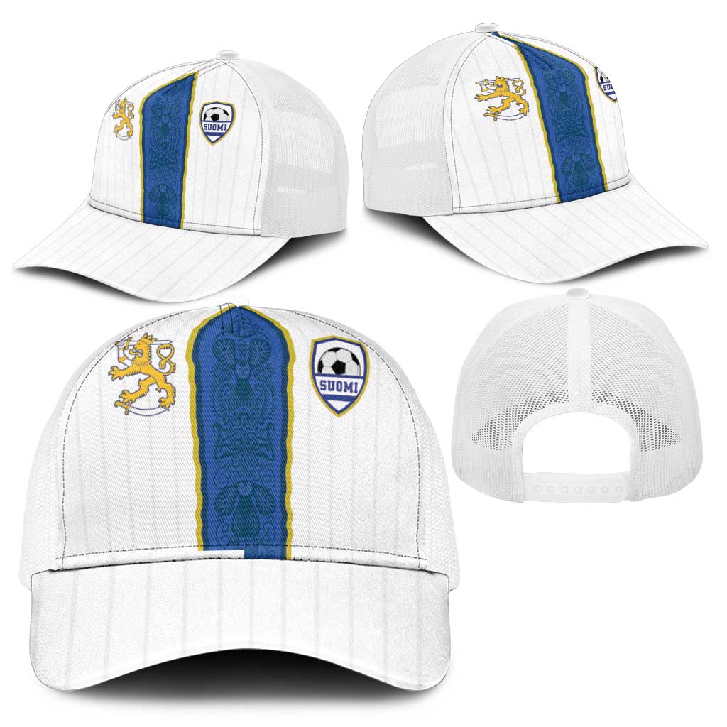 Finland Football Mesh Trucker Cap Suomi Champion Sami Pattern - Wonder Print Shop