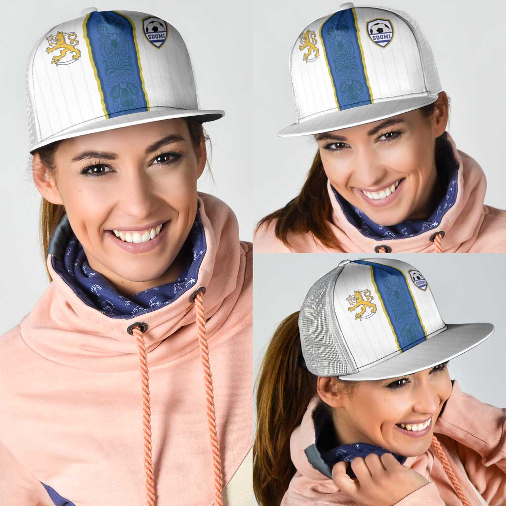 Finland Football Mesh Trucker Cap Suomi Champion Sami Pattern - Wonder Print Shop