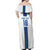 Custom Finland Football Off Shoulder Maxi Dress Suomi Champion Sami Pattern - Wonder Print Shop