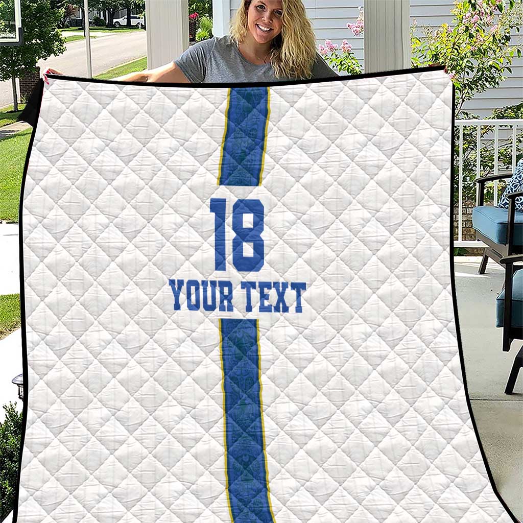 Custom Finland Football Quilt Suomi Champion Sami Pattern - Wonder Print Shop