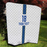 Custom Finland Football Quilt Suomi Champion Sami Pattern - Wonder Print Shop