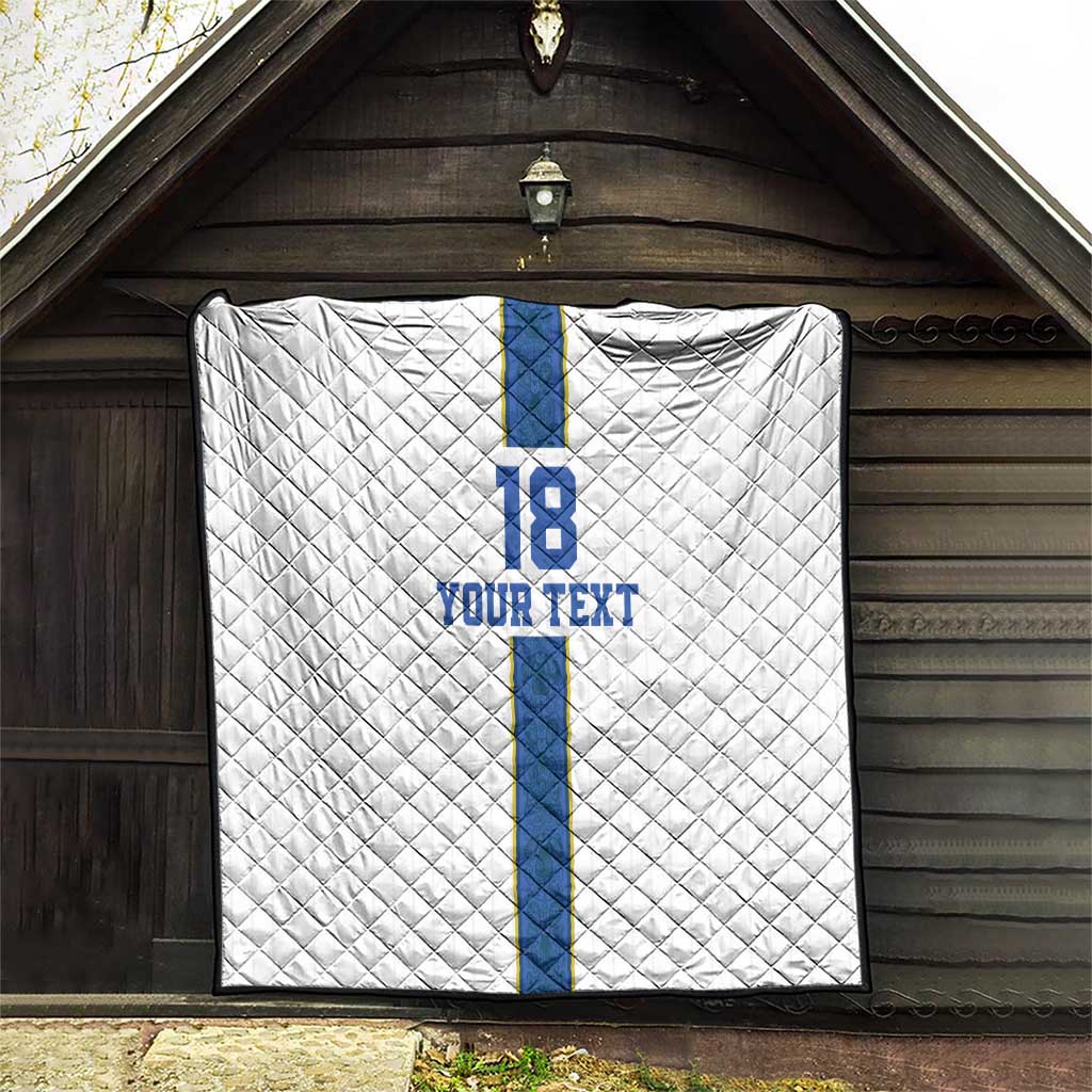 Custom Finland Football Quilt Suomi Champion Sami Pattern - Wonder Print Shop