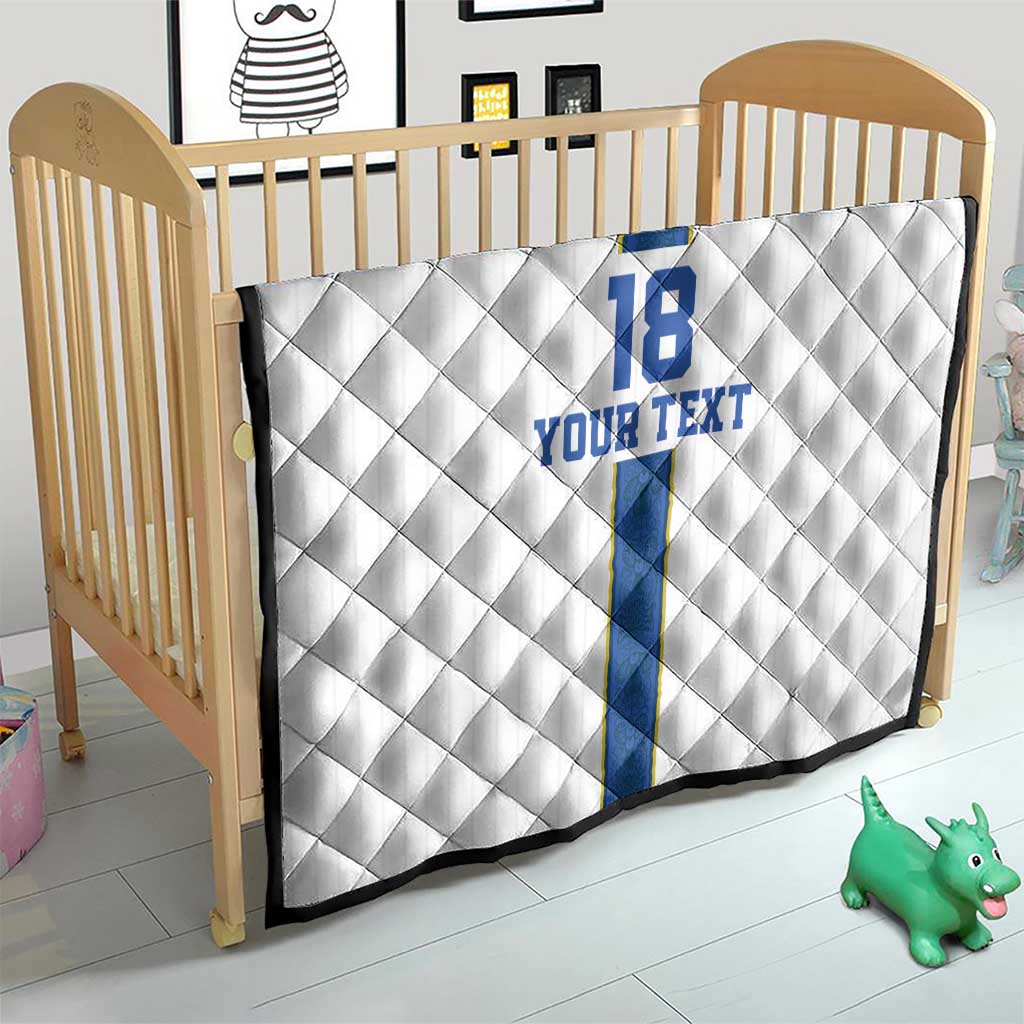 Custom Finland Football Quilt Suomi Champion Sami Pattern - Wonder Print Shop