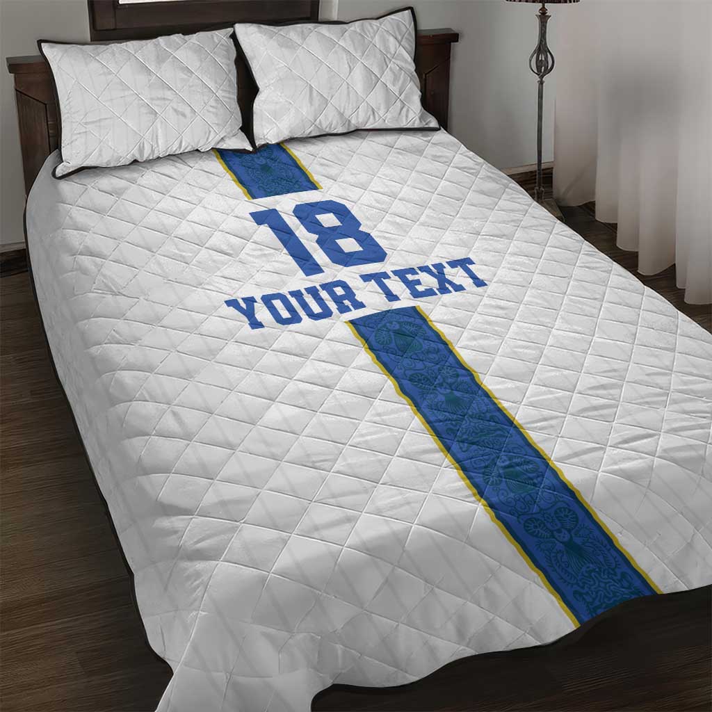 Custom Finland Football Quilt Bed Set Suomi Champion Sami Pattern - Wonder Print Shop
