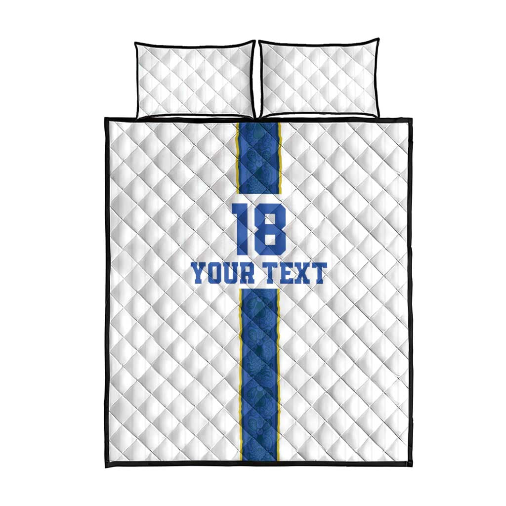 Custom Finland Football Quilt Bed Set Suomi Champion Sami Pattern - Wonder Print Shop