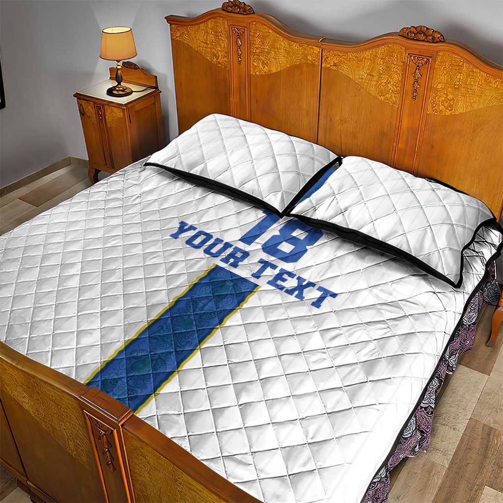 Custom Finland Football Quilt Bed Set Suomi Champion Sami Pattern - Wonder Print Shop