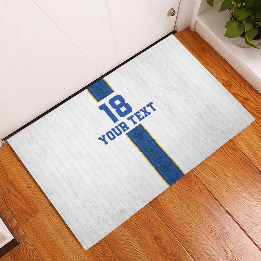 Custom Finland Football Rubber Doormat Suomi Champion Sami Pattern - Wonder Print Shop