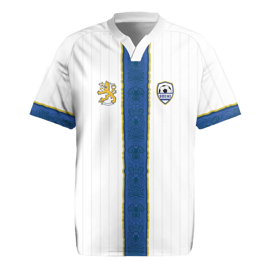 Custom Finland Football Rugby Jersey Suomi Champion Sami Pattern - Wonder Print Shop