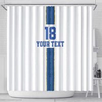 Custom Finland Football Shower Curtain Suomi Champion Sami Pattern - Wonder Print Shop