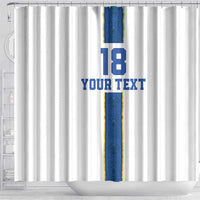 Custom Finland Football Shower Curtain Suomi Champion Sami Pattern - Wonder Print Shop