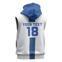 Custom Finland Football Sleeveless Hoodie Suomi Champion Sami Pattern - Wonder Print Shop