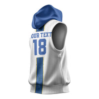 Custom Finland Football Sleeveless Hoodie Suomi Champion Sami Pattern - Wonder Print Shop