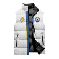 Custom Finland Football Sleeveless Puffer Jacket Suomi Champion Sami Pattern - Wonder Print Shop
