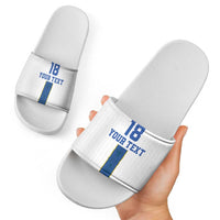 Custom Finland Football Slide Sandals Suomi Champion Sami Pattern - Wonder Print Shop