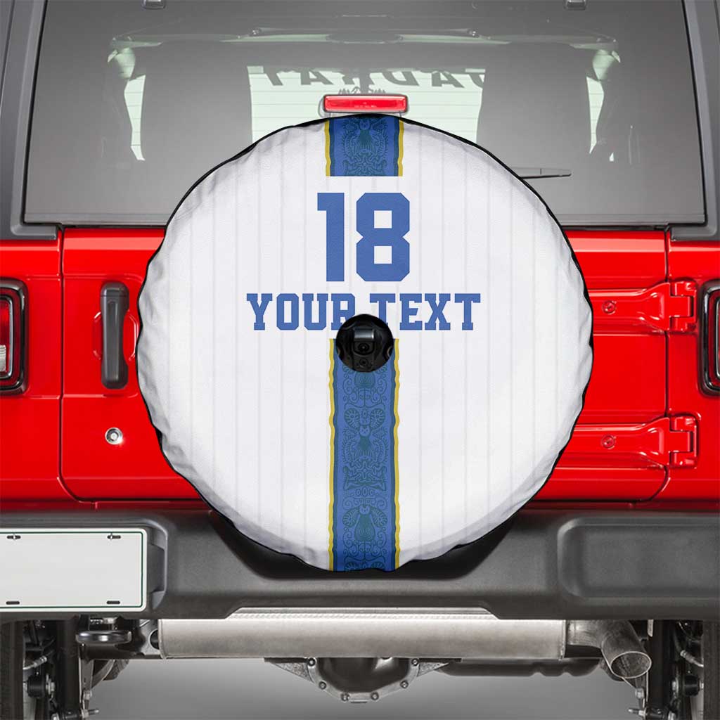 Custom Finland Football Spare Tire Cover Suomi Champion Sami Pattern - Wonder Print Shop