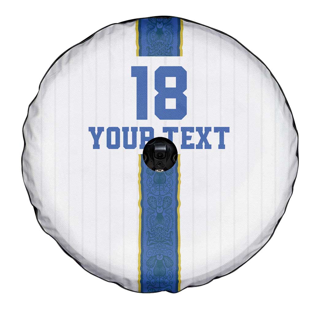 Custom Finland Football Spare Tire Cover Suomi Champion Sami Pattern - Wonder Print Shop