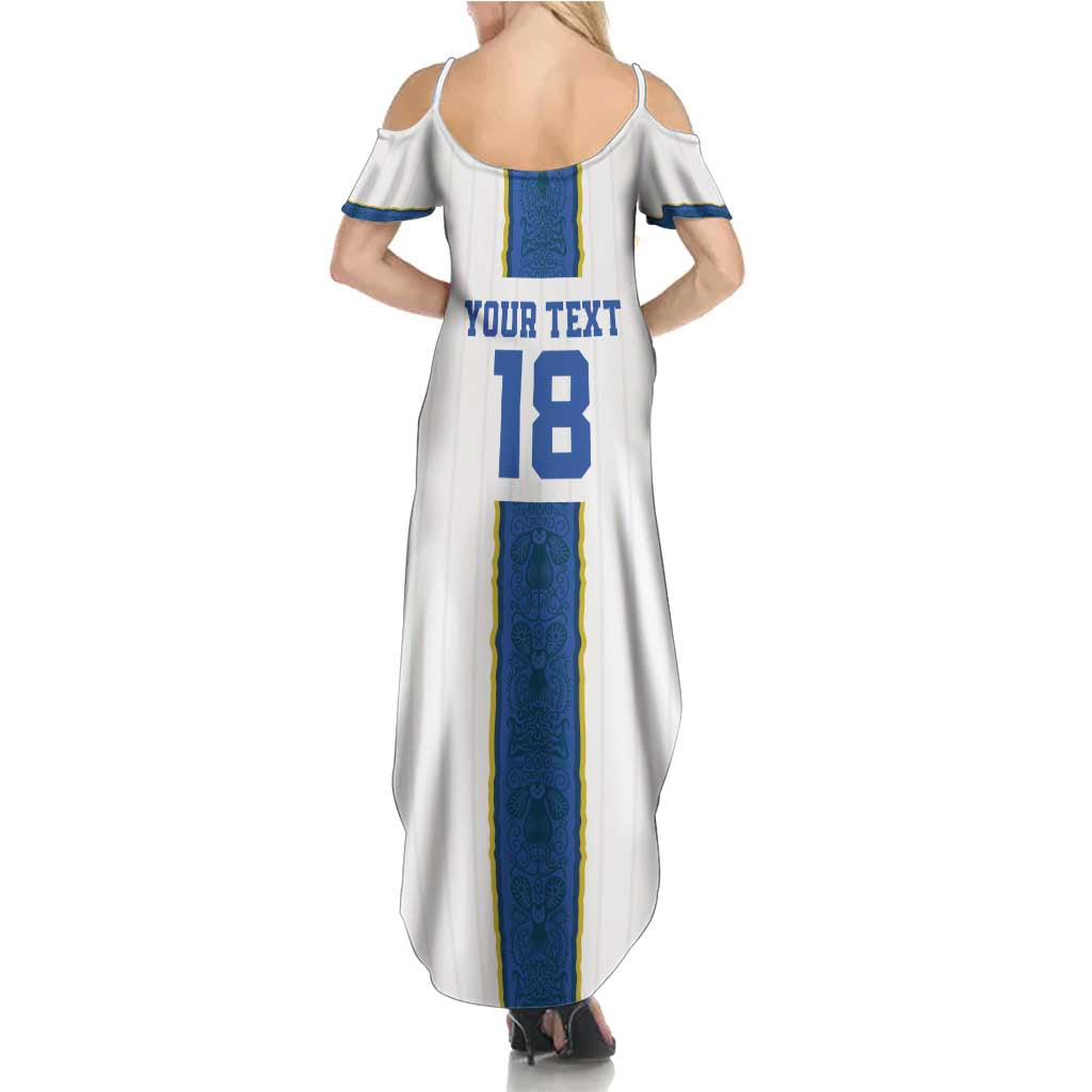 Custom Finland Football Summer Maxi Dress Suomi Champion Sami Pattern - Wonder Print Shop