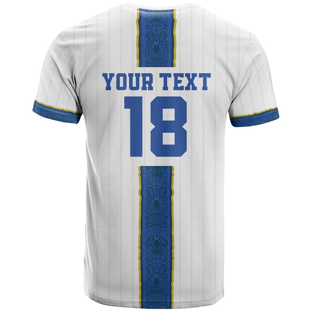 Custom Finland Football T Shirt Suomi Champion Sami Pattern - Wonder Print Shop