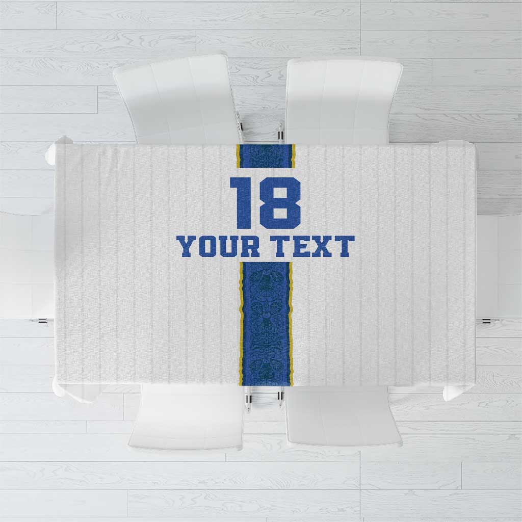 Custom Finland Football Tablecloth Suomi Champion Sami Pattern - Wonder Print Shop