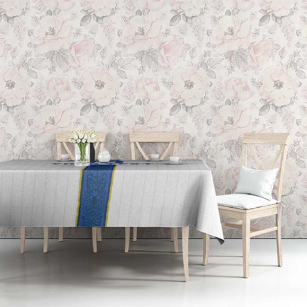 Custom Finland Football Tablecloth Suomi Champion Sami Pattern - Wonder Print Shop