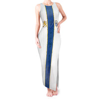 Custom Finland Football Tank Maxi Dress Suomi Champion Sami Pattern - Wonder Print Shop