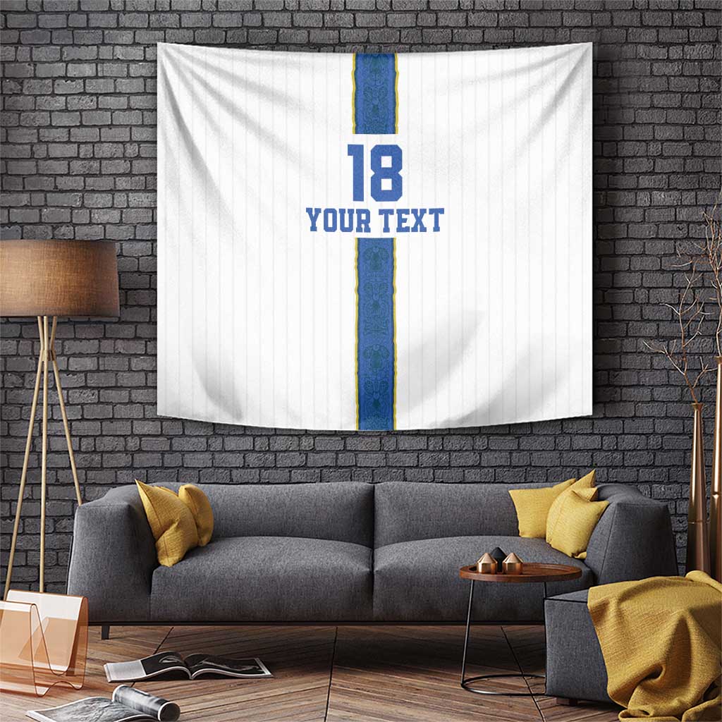 Custom Finland Football Tapestry Suomi Champion Sami Pattern - Wonder Print Shop