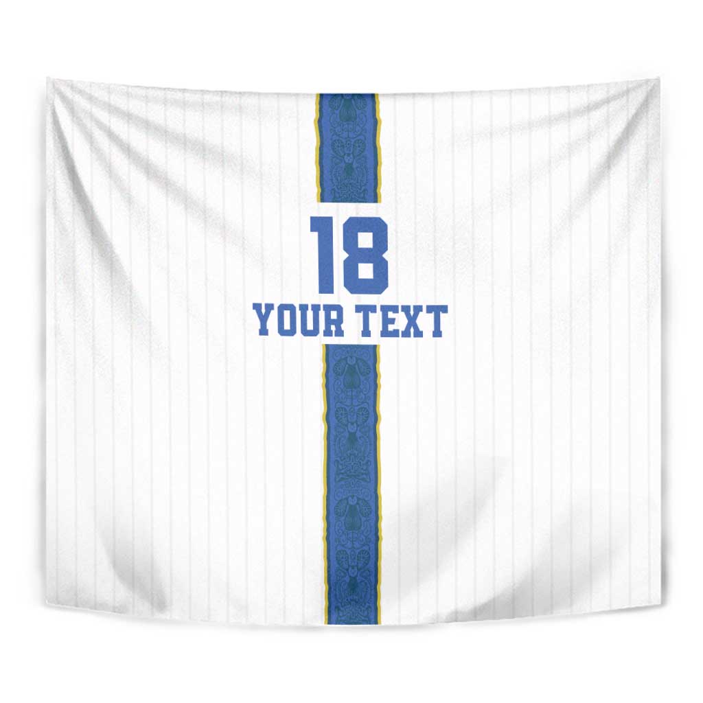 Custom Finland Football Tapestry Suomi Champion Sami Pattern - Wonder Print Shop