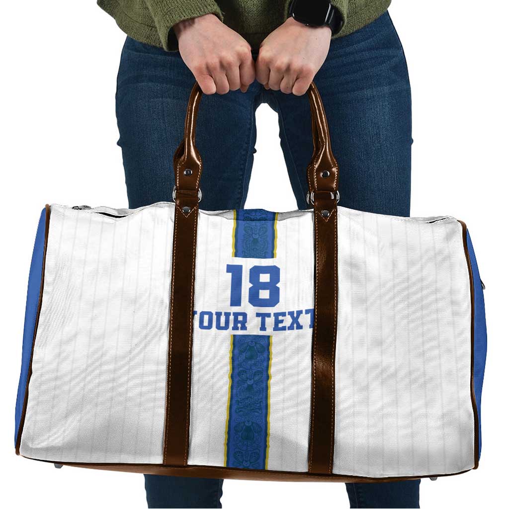 Custom Finland Football Travel Bag Suomi Champion Sami Pattern - Wonder Print Shop