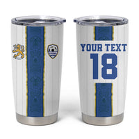 Custom Finland Football Tumbler Cup Suomi Champion Sami Pattern - Wonder Print Shop
