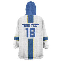 Custom Finland Football Wearable Blanket Hoodie Suomi Champion Sami Pattern - Wonder Print Shop