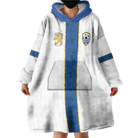 Custom Finland Football Wearable Blanket Hoodie Suomi Champion Sami Pattern - Wonder Print Shop