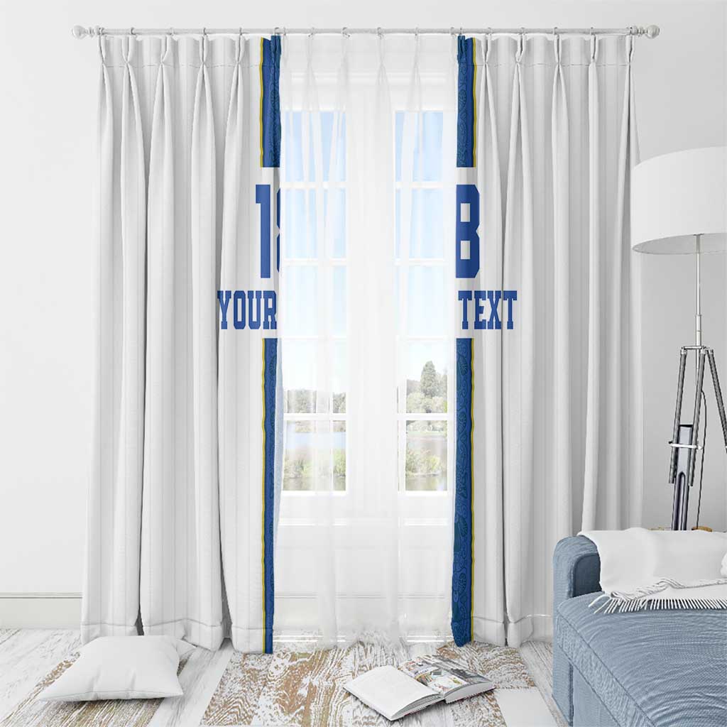 Custom Finland Football Window Curtain Suomi Champion Sami Pattern - Wonder Print Shop