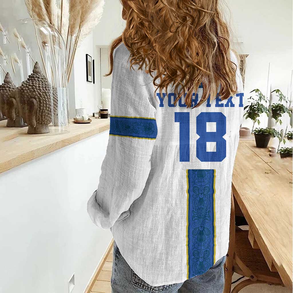 Custom Finland Football Women Casual Shirt Suomi Champion Sami Pattern - Wonder Print Shop