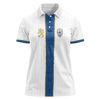 Custom Finland Football Women Polo Shirt Suomi Champion Sami Pattern - Wonder Print Shop