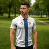 Custom Finland Football Zipper Polo Shirt Suomi Champion Sami Pattern - Wonder Print Shop