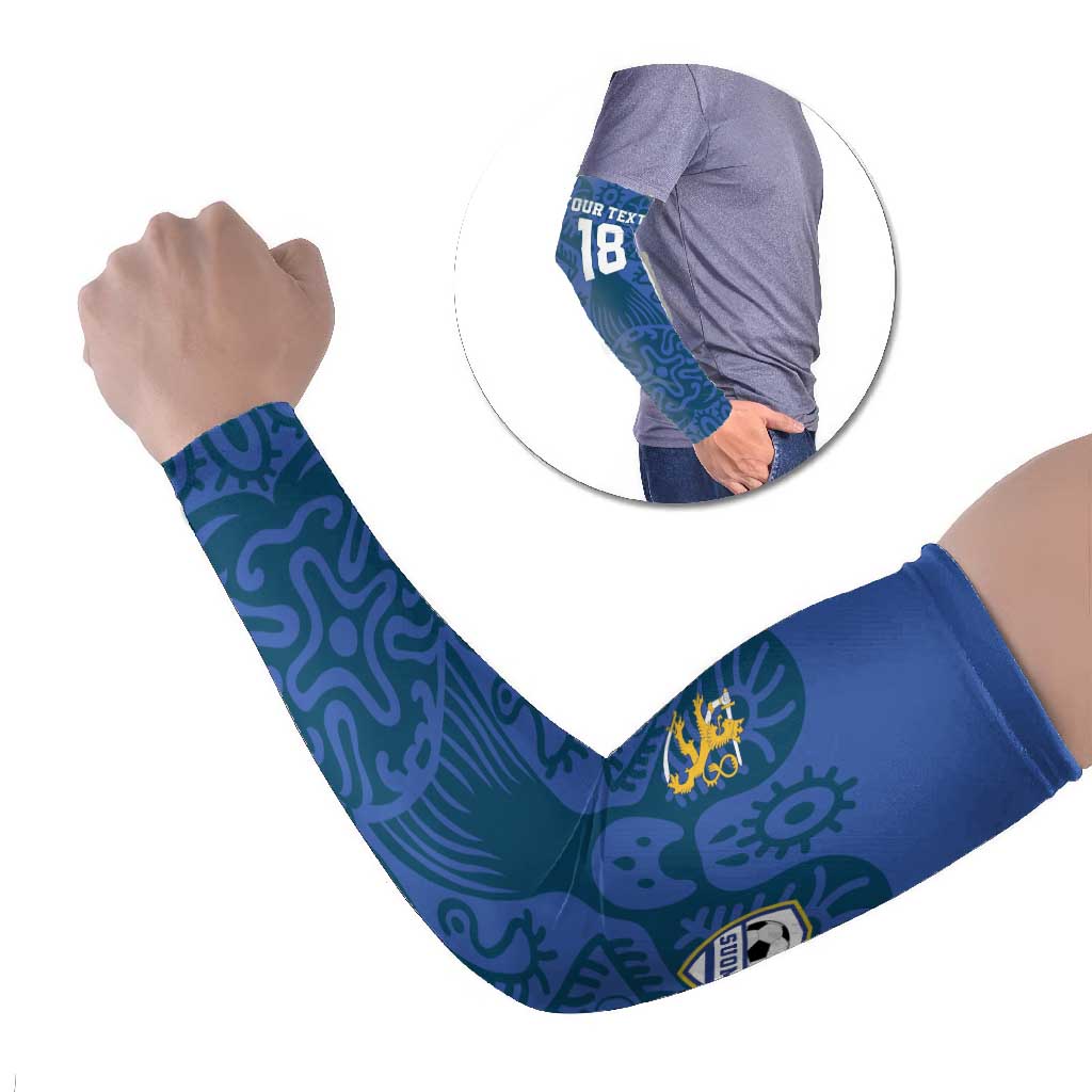 Custom Finland Football Champion Arm Sleeves Sami Pattern - Wonder Print Shop