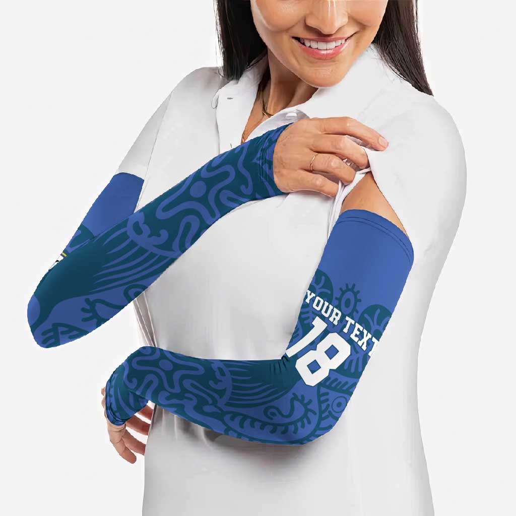 Custom Finland Football Champion Arm Sleeves Sami Pattern - Wonder Print Shop