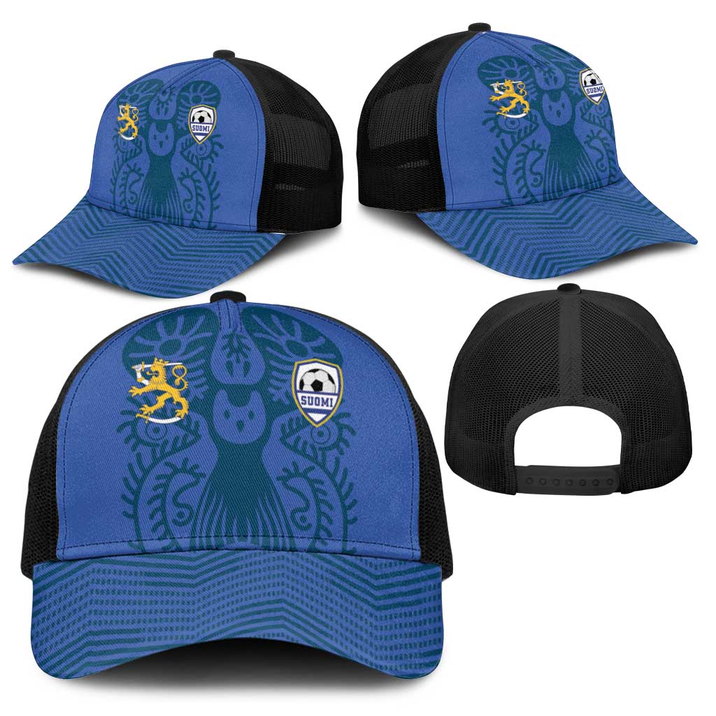 Finland Football Champion Baseball Net Cap Sami Pattern - Wonder Print Shop