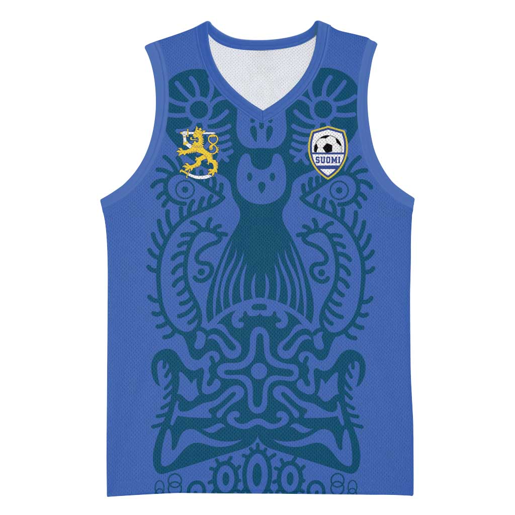 Custom Finland Football Champion Basketball Jersey Sami Pattern - Wonder Print Shop