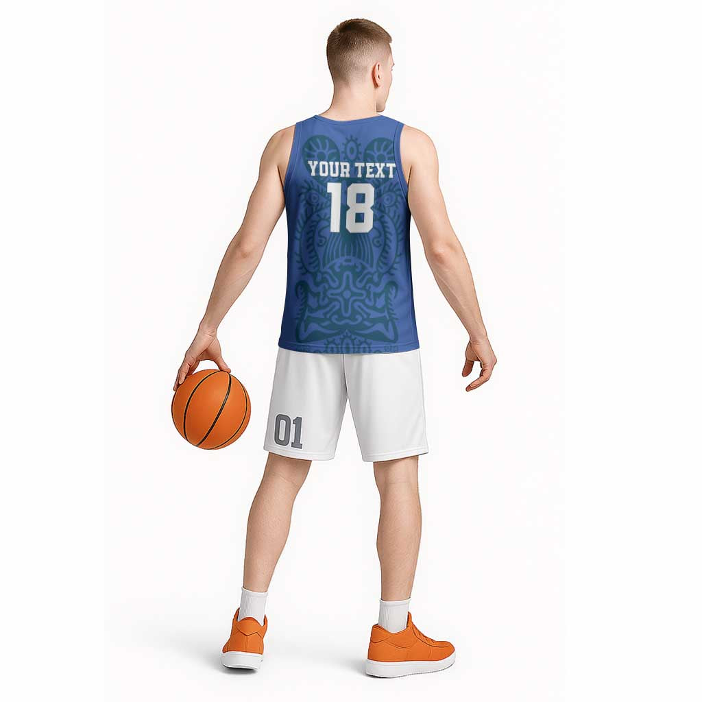 Custom Finland Football Champion Basketball Jersey Sami Pattern - Wonder Print Shop