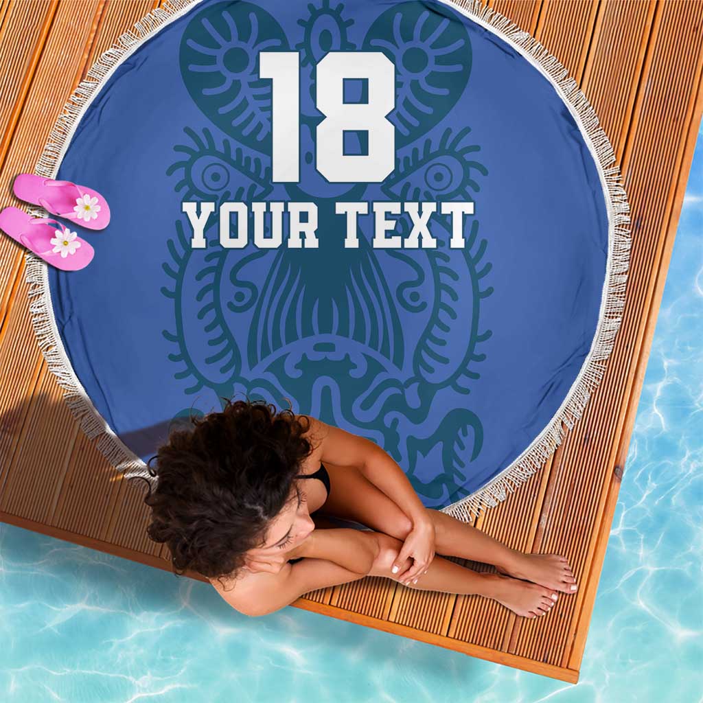 Custom Finland Football Champion Beach Blanket Sami Pattern - Wonder Print Shop