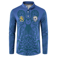 Custom Finland Football Champion Button Sweatshirt Sami Pattern - Wonder Print Shop