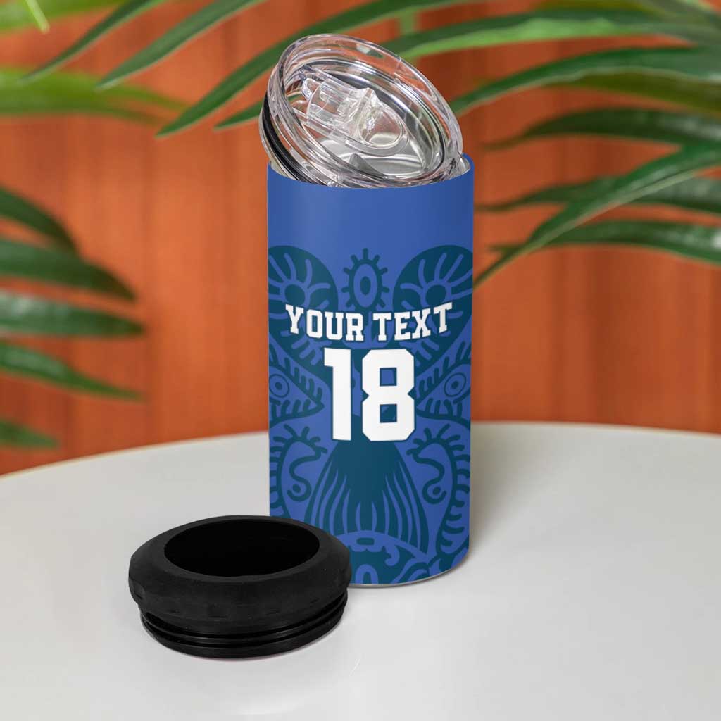 Custom Finland Football Champion 4 in 1 Can Cooler Tumbler Sami Pattern - Wonder Print Shop